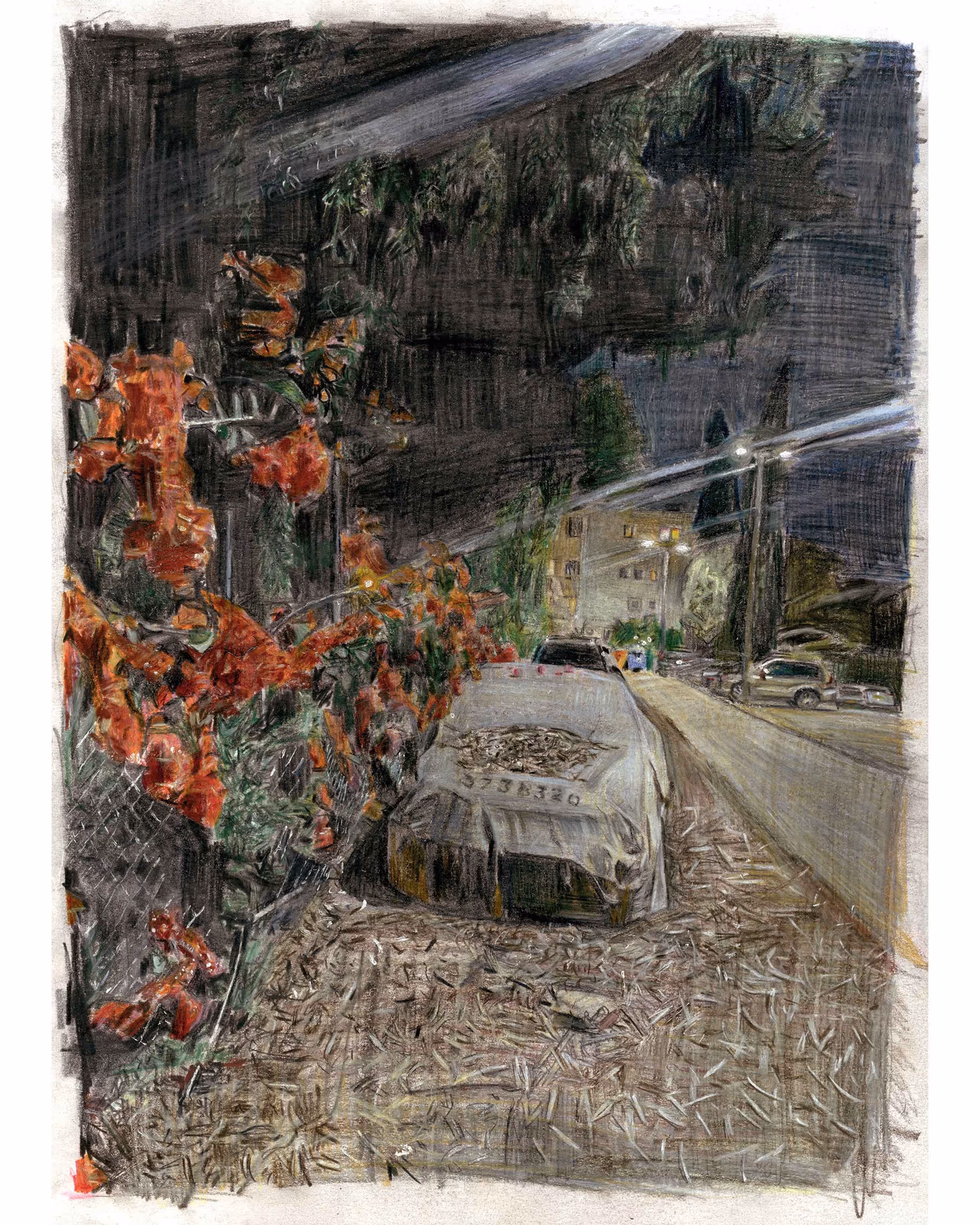 Abandoned Car At Night